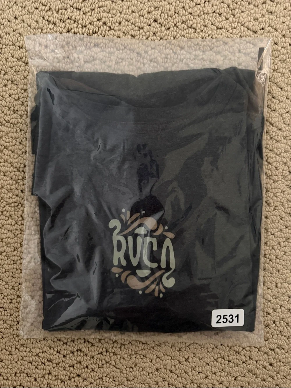 RVCA The Balance of Opposites Charcoal Grey Vintage Dye Slim Fit Men XL
